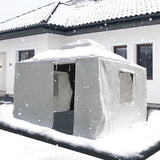 Domi 10' x 10' Universal Winter Gazebo Cover, All Season Waterproof Enclosed Cover with Sidewalls & Ventilated Mesh Windows, All-Weather Outdoor Cover for Hardtop Gazebos, White domi outdoor living