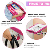 PayLessHere Kids Desk and Chair Set,Height Adjustable Study Desk for Kids with Pull Out Drawer Storage,Multi-function Study Desk and Chair for Writing, Reading and Drawing (Pink) PayLessHere