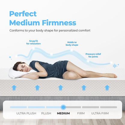 NEO SLEEP 12 Inch Twin Medium Firm Cooling Gel Memory Foam Mattress for Cool Sleep Pressure Relieving CertiPUR-US Certified Mattress in a Box Fiberglass Free (Twin, 12 in)