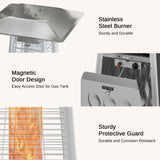 EAST OAK Pyramid Patio Heater, 48,000 BTU Outdoor Heater All Stainless Steel, Quartz Glass Tube Propane Heater for Commercial & Residential, Triple Protection System With Wheels, 2024 EAST OAK