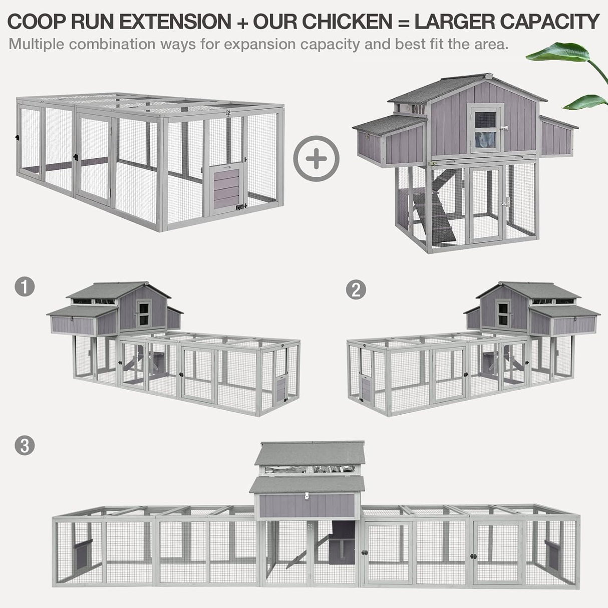MEDEHOO Large Chicken Coop Run Extension-Durable Chicken Enclosure for Chicks, Ducks, Rabbits(20.73 Ft²) MEDEHOO