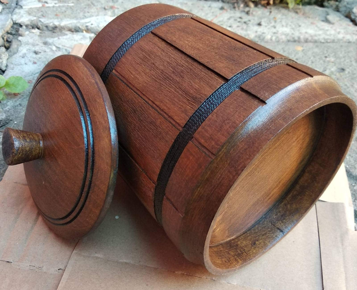 Etno Motif Handmade Wooden Beer Mug with Lid. Capacity: 20 oz (600ml). Wooden Beer Mug Eco Friendly - Wooden Beer Mug with Metal Insert - Great Gift for Dad on His Special Day! Etno Motif