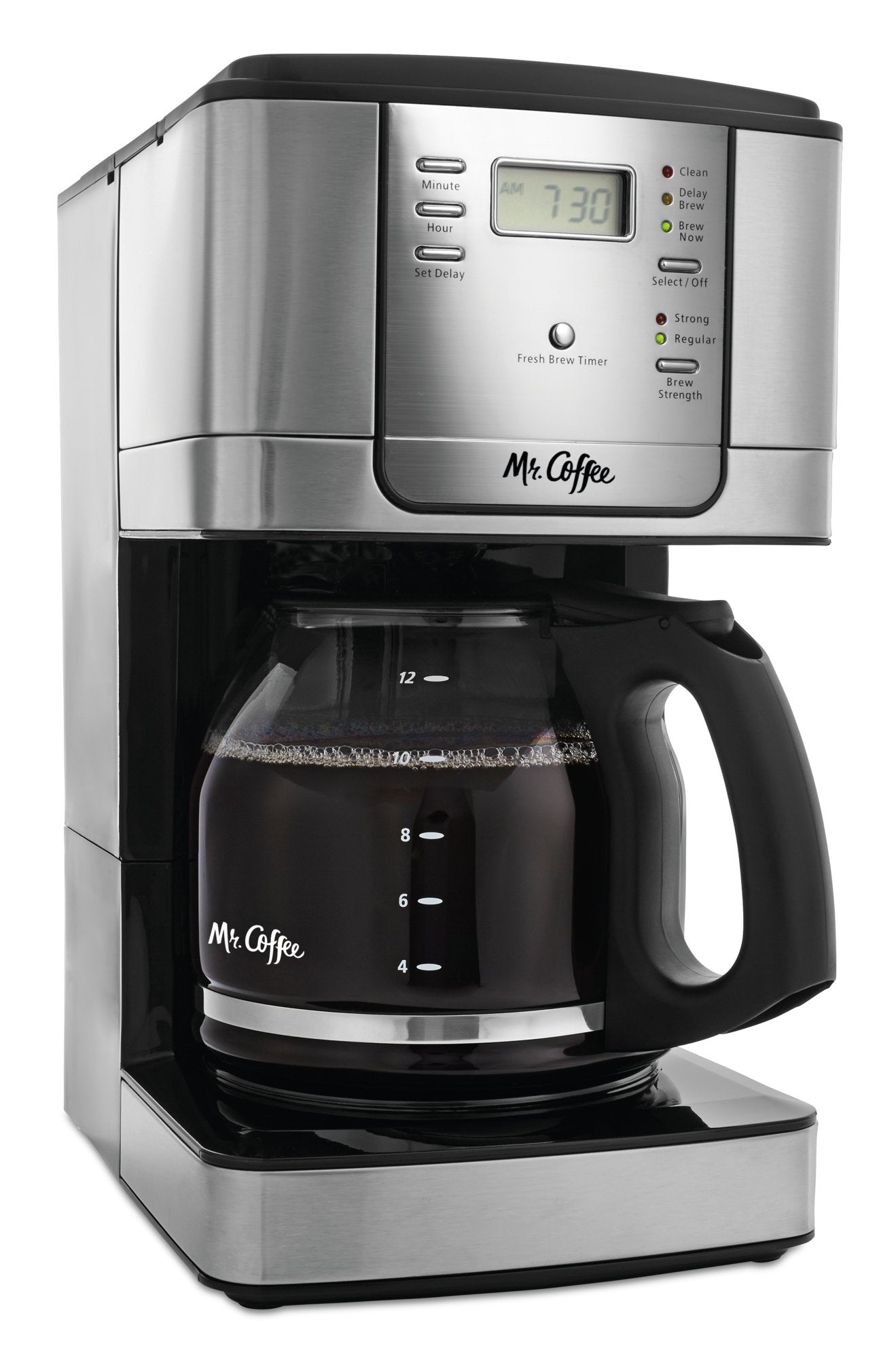 Mr. Coffee 12-Cup Programmable Coffee Maker, Stainless Steel