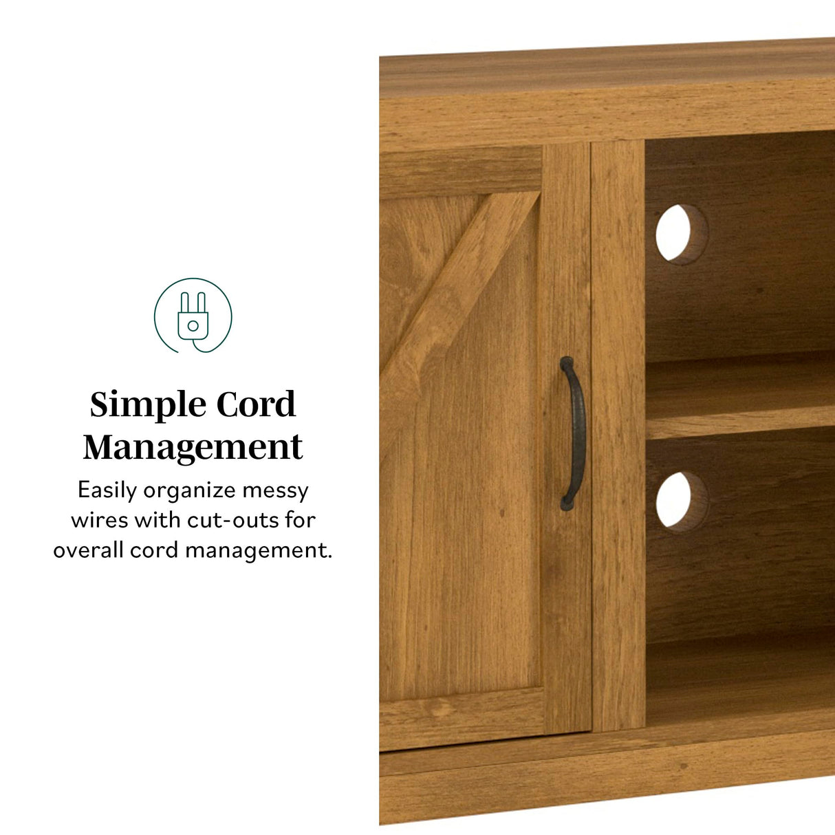 Walker Edison Georgetown Modern Farmhouse Double Barn Door TV Stand for TVs up to 65 Inches, 58 Inch, Barnwood Walker Edison