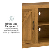 Walker Edison Georgetown Modern Farmhouse Double Barn Door TV Stand for TVs up to 65 Inches, 58 Inch, Barnwood Walker Edison