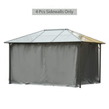 Outsunny 10' x 12' Universal Gazebo Sidewall Set with Panels, Hooks and C-Rings Included for Pergolas and Cabanas, Gray Outsunny