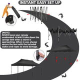 COBIZI 10x20 Pop Up Canopy Without Sidewall,Heavy Duty Canopy UPF 50+ All Season Wind Waterproof Commercial Outdoor Wedding Party Tents for Parties Canopy Gazebo with Roller Bag(10 x 20 ft Black) COBIZI