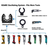 EZARC Carbide Oscillating Saw Blades, Multitool Blades Quick Release for Hard Material, Hardened Metal, Nails, Bolts and Screws, 3-Pack EZARC