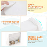 Costzon 5-Tier Kids Bookshelf, Wooden Children Bookcase, Toddler Book Rack, Magazine Storage & Display Shelf, Book Shelf for Kids Room, Living Room, Nursery, Classroom (White) Costzon