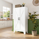 Letaya Storage Cabinet,47" H Metal Kitchen Pantry Cabinets with Doors and Adjustable Shelves,Pantry Organizers for for Cupboard/Dining/Bathroom/Office/Garage Room,White Letaya