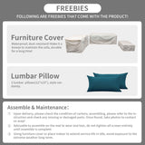 Rattaner Patio Furniture Set 5-Piece Outdoor Furniture Sets Patio Couch Outdoor Chairs Patio Ottomans with Anti-Slip Cushions and Waterproof Covers, Peacock Blue Rattaner