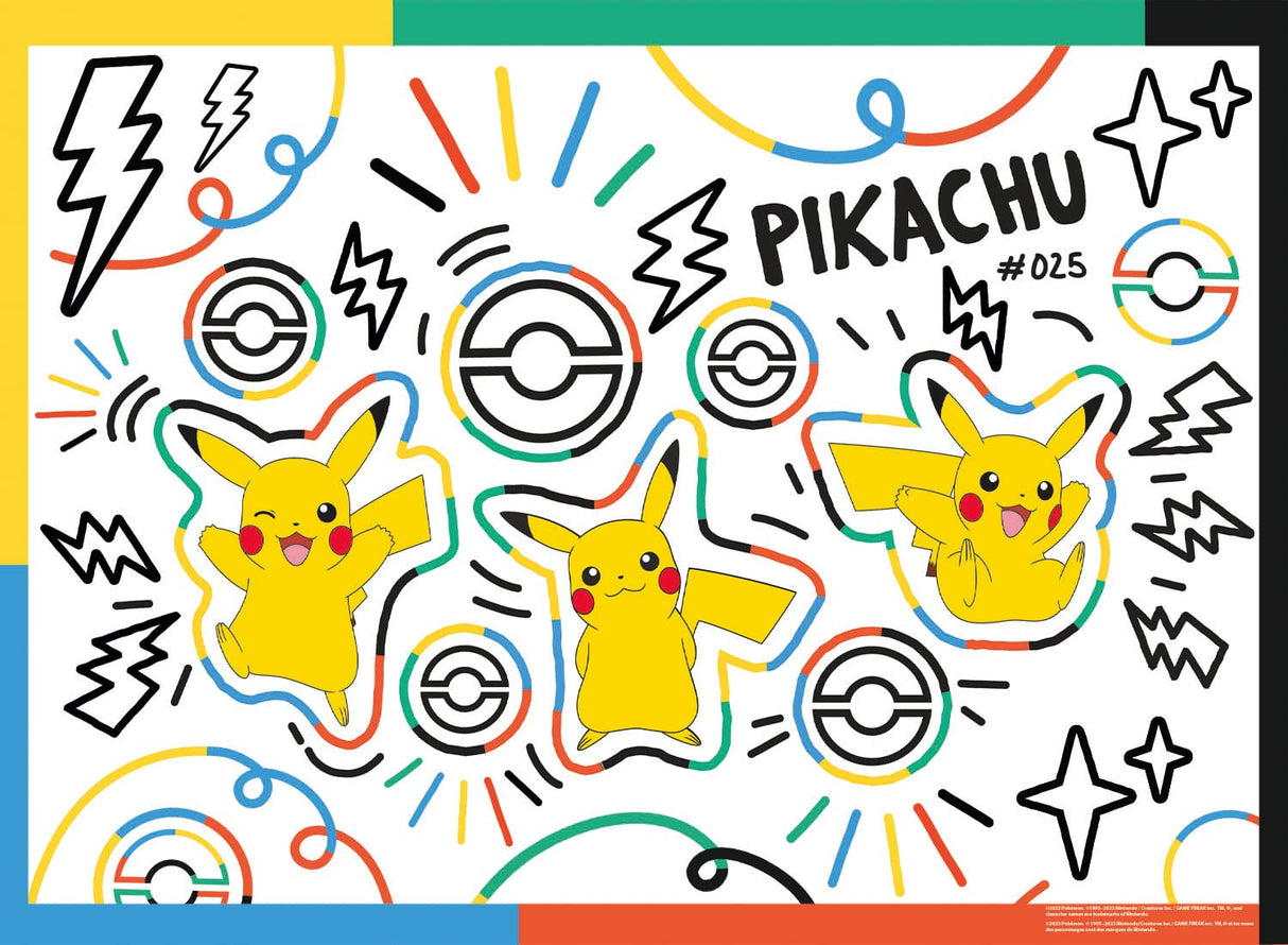 Buffalo Games - Pokemon -: Doodle Pikachu - 100 Piece Jigsaw Puzzle for Families -Challenging Puzzle Perfect for Game Nights - Finished Size is 15.00 x 11.00 Buffalo Games