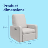 Graco Teddi Power Recliner Swivel Glider (Steel Basketweave) – Electronic Power Recline, USB-A & USB-C Charger, Premium Cushioning & Comfort Graco