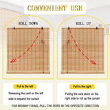 Custom Bamboo Blinds, Black Out Blinds Outdoor Indoor Bamboo Roman Shades, Patio Roller Blinds, Porch Patio Privacy Blinds Screen with Lifting Devices, Easy Installation VIHKUIV