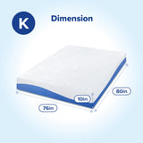 Olee Sleep King Mattress, 10 Inch Gel Memory Foam Mattress, Gel Infused for Comfort and Pressure Relief, CertiPUR-US Certified, Bed-in-a-Box, Medium Firm, Blue, King Size Olee Sleep