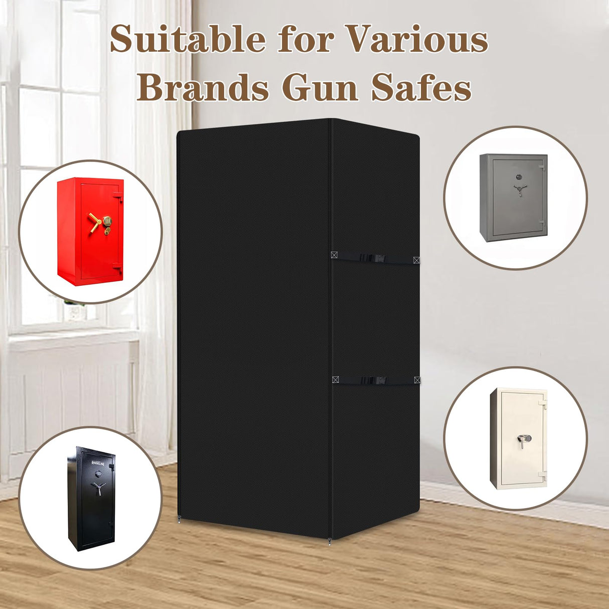 Gun Safe Cover Waterproof Heavy Duty 600D Oxford Gun Cabinet Cover, Dustproof Protective Cover for Large Rifle Safe, Indoor Outdoor Waterproof Gun Safe Protective cover (31''L x 26''W x 60''H) Lametta