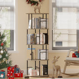 HOVANESTY 4 Tier Rotating Bookshelf, 360 Display Round Spinning Bookshelf Tower for Kids Room, Corner Shelf for Living Room, Office, Bedroom, Black HOVANESTY