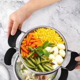 ZENFUN Stainless Steel Steamer Pot with Basket, 1.8 Quart Stock Pot with Glass Lid, Mini Steaming Pot Cookware with Handle, Metal Cooking Steamer for Vegetable, Stews, Pasta, Sauce, Food, Support for ZENFUN