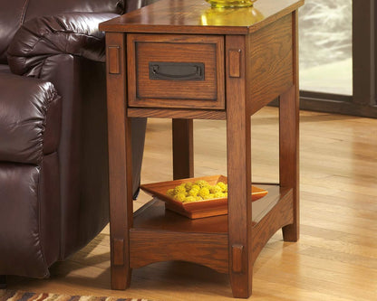 Signature Design by Ashley Breegin New Traditional Wooden Chair Side End Table with 1 Drawer and 1 Fixed Shelf, Brown - WoodArtSupply