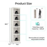 LINSY HOME 5-Shelf Bookcase, Narrow Bookshelves Floor Standing Display Storage Shelves 68 in Tall Bookcase Home Decor Furniture for Home Office, Living Room, Bed Room - White Oak LINSY HOME