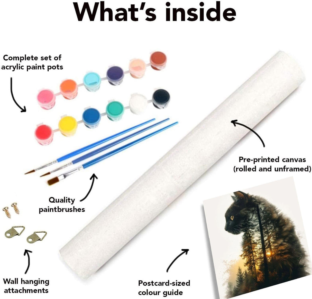 Forest Cat Paint by Numbers for Adults, Painting by Numbers Kit on Canvas for Beginners, Adults' Paint-by-Number Kits Oil Painting Kits for Gift Home Wall Decor 16x20 Inch Clendo