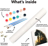 Forest Cat Paint by Numbers for Adults, Painting by Numbers Kit on Canvas for Beginners, Adults' Paint-by-Number Kits Oil Painting Kits for Gift Home Wall Decor 16x20 Inch Clendo