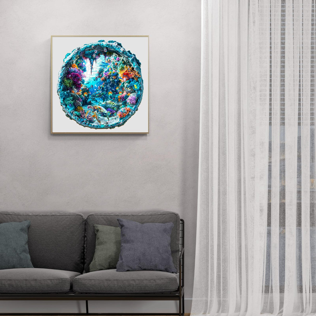 Wooden Puzzle for Adults-Wooden Puzzle Unique Shape Advanced 3D Seabed Wooden Jigsaw Puzzle for Adults and Kids,Best Gift,Wood Puzzles,Challenge Wooden Jigsaw Puzzle (L-13.4 * 13.1in-290pcs) Welsky