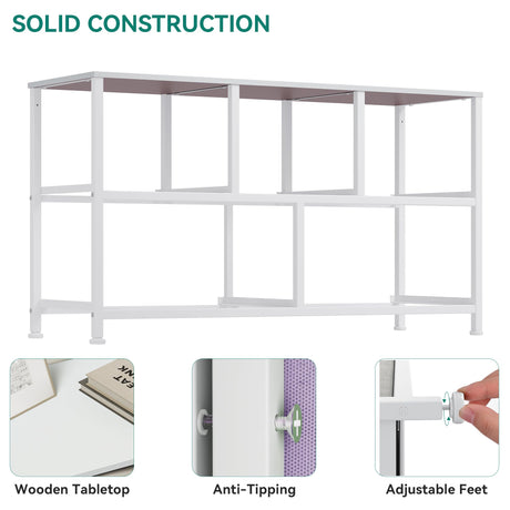 YITAHOME Wide Storage Tower with 5 Drawers - Fabric Dresser, Organizer Unit for Bedroom, Living Room, Closets - Sturdy Steel Frame, Easy Pull Fabric Bins & Wooden Top YITAHOME