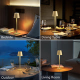 Fizrice 2 Pack Rechargeable Table Lamps Cordless Lamp - 6000mAh Battery Operated Touch Lamp Outdoor Table Lights Waterproof Wireless Portable Desk Lamp for Table Restaurant Bedroom Patio(Gold) Fizrice