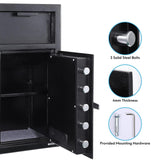 TROPOW 3.5 Cu.Ft Heavy Duty Drop Safe for Business With Digital Keypad, Depository Safe for Money with Drop Slot, 27" x 15.7"x 13.8", Office Safe Box for Money and Mail, Black TROPOW