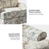 HULALA HOME Accent Chair with Solid Legs & Removable Cushion, Farmhouse Floral Comfy Upholstered Armchair, Leisure Single Sofa Chair for Living Room Bedroom HULALA HOME