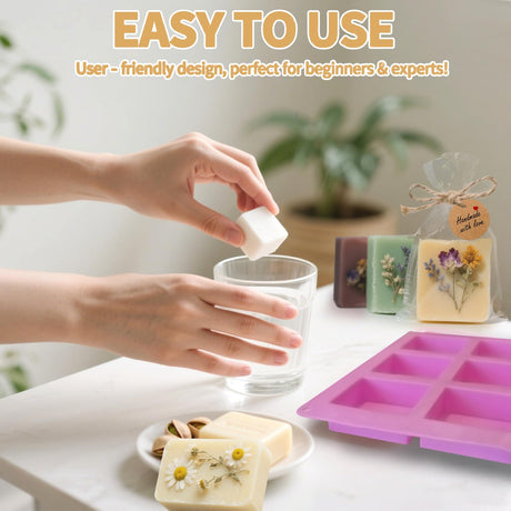 ZRLABL Soap Making Kit with 3 Silicone Molds, 48 Bags, 48 Gift Tags, 65ft Jute Twine – Craft Set for Handmade Soaps – Beginner & Professional ZRLABL