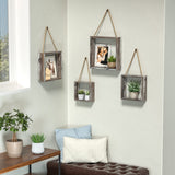 J JACKCUBE DESIGN Wall Decor Floating Hanging Square Shelves Wall Mounted Rustic Wood Cube Display Shelf Shadow Boxes Decorative Boho Home Décor for Living Room, Bedroom, Office, Set of 4 - MK571A J JACKCUBE DESIGN