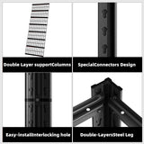 LI JIU HOME 5 Tier Metal Shelving Unit, Adjustable Storage Shelves, 84" H x 55" W x 24" D Heavy Duty Garage Shelves for Warehouse, Basement, Kitchen, Pantry, Living Room, Black (5T 84 * 55 * 24) LI JIU HOME