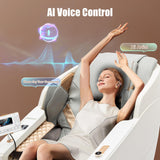 Massage Chair Full Body, SL Track Zero Gravity Massage Chair Recliner with Heating, Bluetooth Speaker, Body Scan, Foot Roller & Airbags Massage, AI Voice Control, Wireless Charging, White Artist hand
