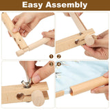 PATIKIL Needlepoint Embroidery Tapestry Scroll Frame, 33"x12" Beech Wood Cross Stitch Frame Needlepoint Holder Quilting Hoop Stand Stitching Frame for Sewing PATIKIL