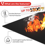 Matace 40x40 Inch Large Fireproof Welding Blanket & Pad, 5mm Thickened Fire Resistant Carbon Felt Cloth, Flame Retardant Fabric, Heat Shield for Grill Cover, Soldering, Firepit, Smoker, Black Matace