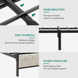 YITAHOME Queen Size Bed Frame, Platform Bed Frame with Charging Station, Upholstered Storage Headboard & Footboard Metal Slats Supports Mattress Foundation, No Box Spring Needed, Beige(No Drawers) YITAHOME