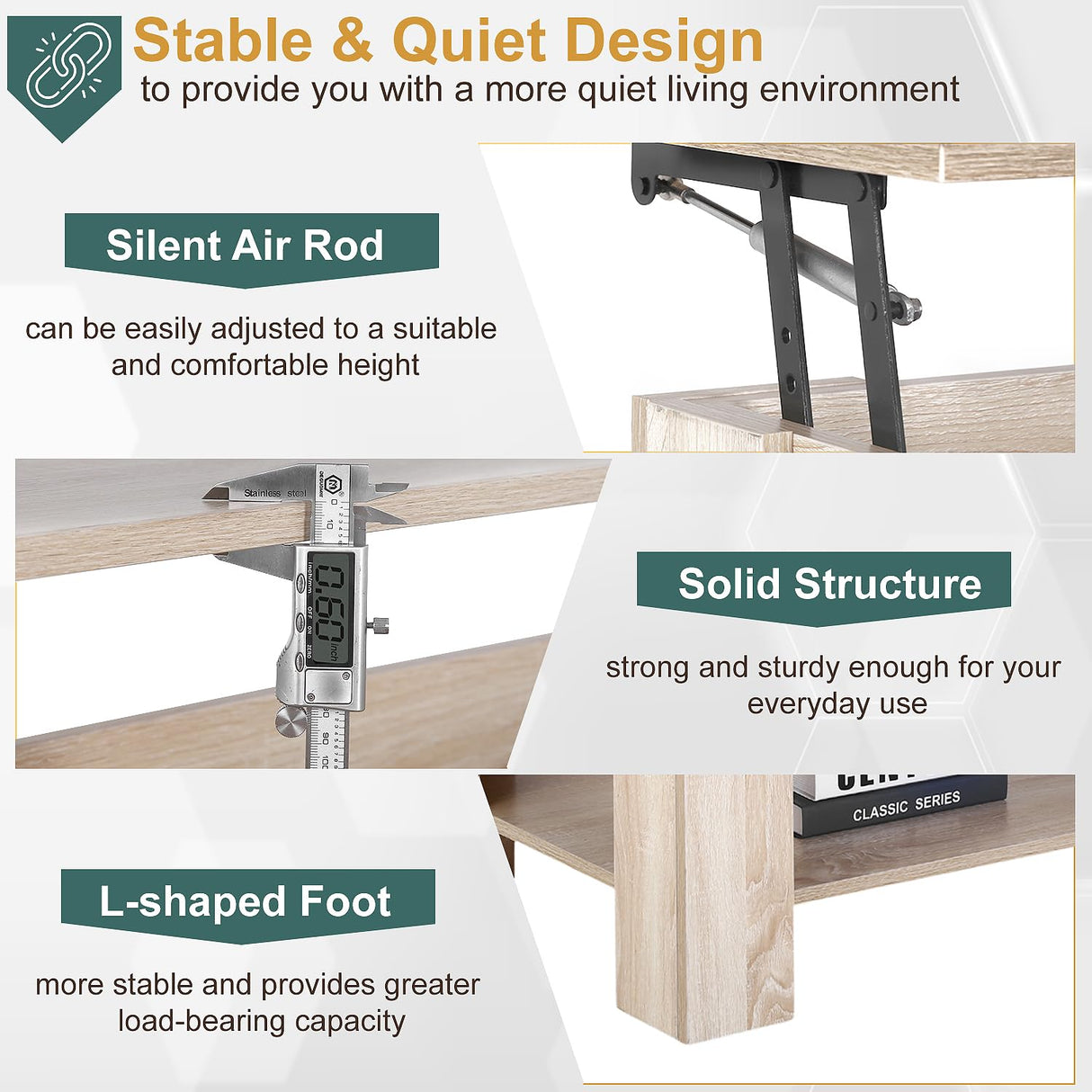 PayLessHere Coffee Table Lift Top Coffee Tables with Hidden Compartment and Storage Shelf Wooden Lift Tabletop Dining Table for Living Room Home Small Space, Natural PayLessHere