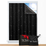 Portable Blackout Curtains (60" x 80") - Travel Blackout Curtains for Baby Nursery w/Stars - Portable Blackout Shades w/UV & Thermal Protection - 20 Stick on Suctions & Velcro Blackout Window Cover Nite Shadez