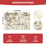 Artoid Mode Pine Branch Ornament Merry Christmas Placemats Set of 4, 12x18 Inch Seasonal Winter Table Mats for Party Kitchen Dining Decoration Artoid Mode