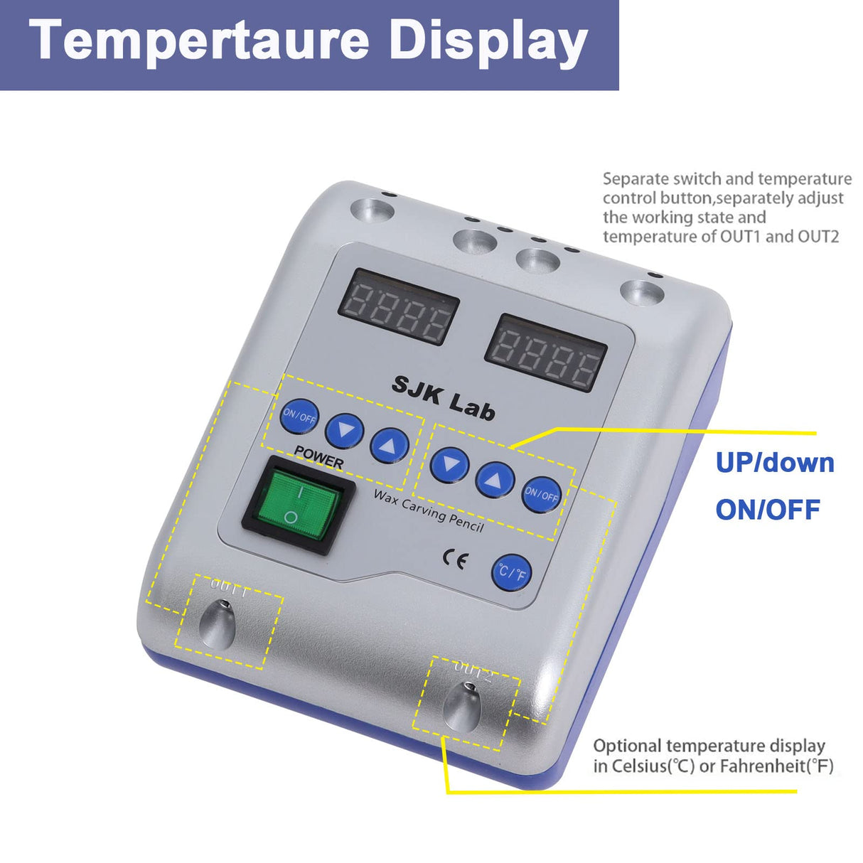 Dental Electric Wax Carver with Wax Carving Pen Knife for Dental Lab Equipment 𝑱𝒆𝒘𝒆𝒍𝒓𝒚 𝑾𝒂𝒙 𝑾𝒐𝒓𝒌, Dual-Pen Dentist Waxing Carving Pencils Handheld with 6 Wax Tips Wadoy