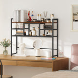 Snughome Desk Shelf, 38.6" Desktop Bookshelf, Desk Hutch Dorm, Countertop Storage Hutch with 5 Shelves for Computer Desk, Multipurpose Wood Desktop Display Organizer Rack for Home Office Dorm Snughome