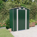 vidaXL Galvanized Steel Garden Shed - Durable Outdoor Storage for Garden Tools and Equipment - Easy Access Gate in Green 75.6"x42.5"x87.8" vidaXL