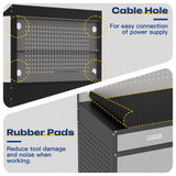 Eltean 65" Heavy Duty Work Bench with Storage, 2000 LB Capacity Garage Work Table with Adjustable LED Lighting、Lockable Cabinet、Drawers & Pegboard ，Work Benches for Garage、Workshop, Basement Eltean