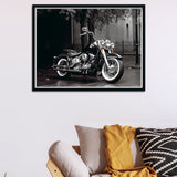 TUTUMAY21 Motorcycle Diamond Painting Kits Classic Bike 5D Diamond Painting Kits for Adults Round Full Drill Diamonds Diamond Art Kits Crafts for Home Wall Decoration Gifts 12x16 inch TUTUMAY21