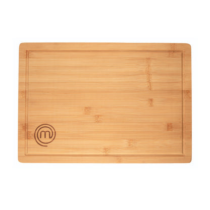 MasterChef Bamboo Cutting Board for Meat, Butcher Block Countertop, Large Chopping Board Wood 18" x 12", Natural, Organic & Food Safe Surface, Reversible Wooden Cutting Board with Juice Groov - WoodArtSupply