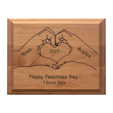 Personalized Valentine's Day Wooden Plaque - Custom Heart Hands Design Gift for Boyfriend, Girlfriend, Valentines Day Gifts for Her, Him, Wife, Husband, Women, Men, Romantic Customized Couples Sign CHEERZEER CUSTOMIZE
