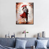 Tucocoo Romantic Couple Paint by Numbers Kits 16x20 inch Canvas DIY Digital Oil Painting for Adults with Brushes and Acrylic Pigment - Lover Red Umbrella Picture for Home Decor Gift (Without Frame) Tucocoo