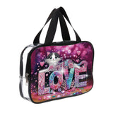 DIY diamond painting makeup bag kit, cat pattern sequined makeup storage bag with zipper, portable travel toiletries bag, as a handmade creative gift Tontut